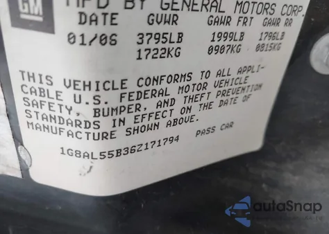 2006 Saturn Ion 3 из США, поврежденный, VIN 1G8AL55B36Z171794